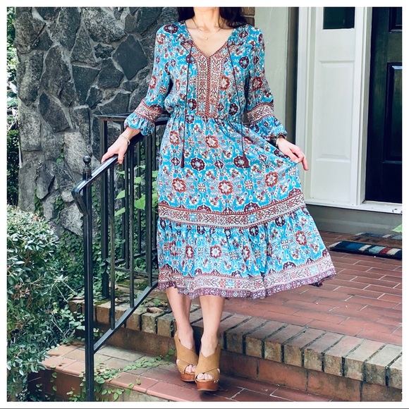 FABULOUS BOHO GYPSY CHIC FLORAL DRESS - Picture 4 of 16